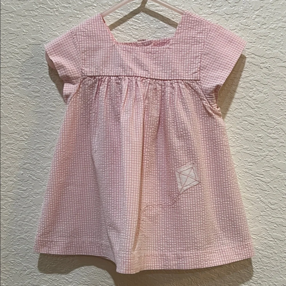 Pixie Lily pink/white dress with kite appliqué size 12M - Picture 1 of 6